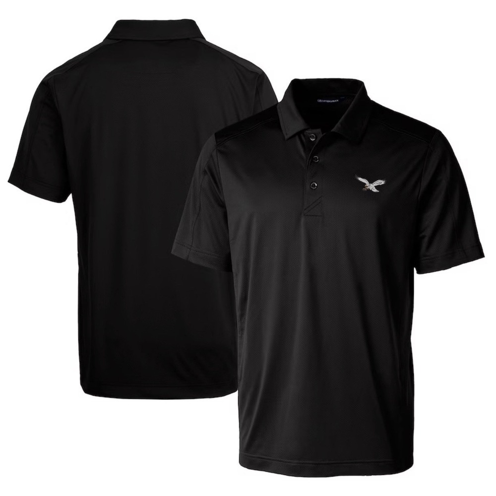 Philadelphia Eagles Cutter & Buck Textured Stretch Short Sleeve Polo Men's Large
